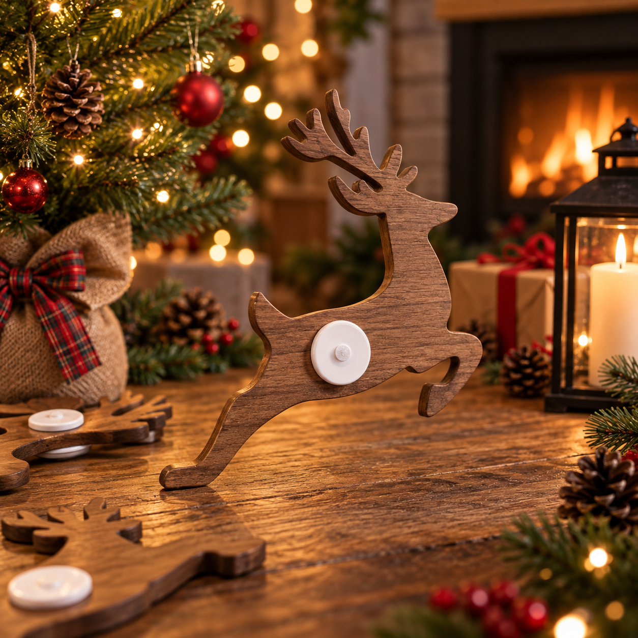 Space the reindeer close together or spread them out to suit your wall and set size.